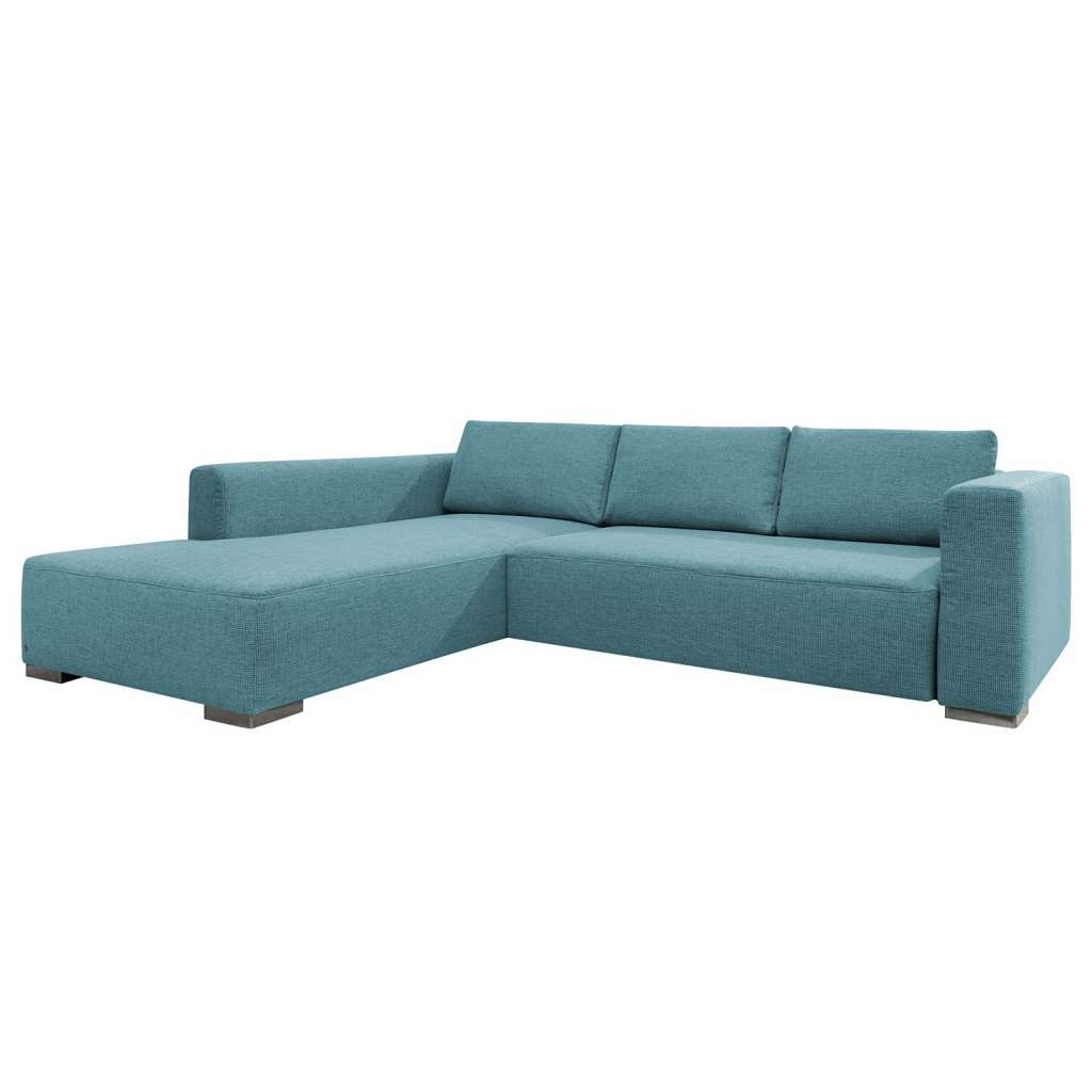 home24 Tom Tailor Ecksofa Heaven Colors Style XL Ozeanblau Strukturstoff 301x81x221 cm mit Schlaffunktion