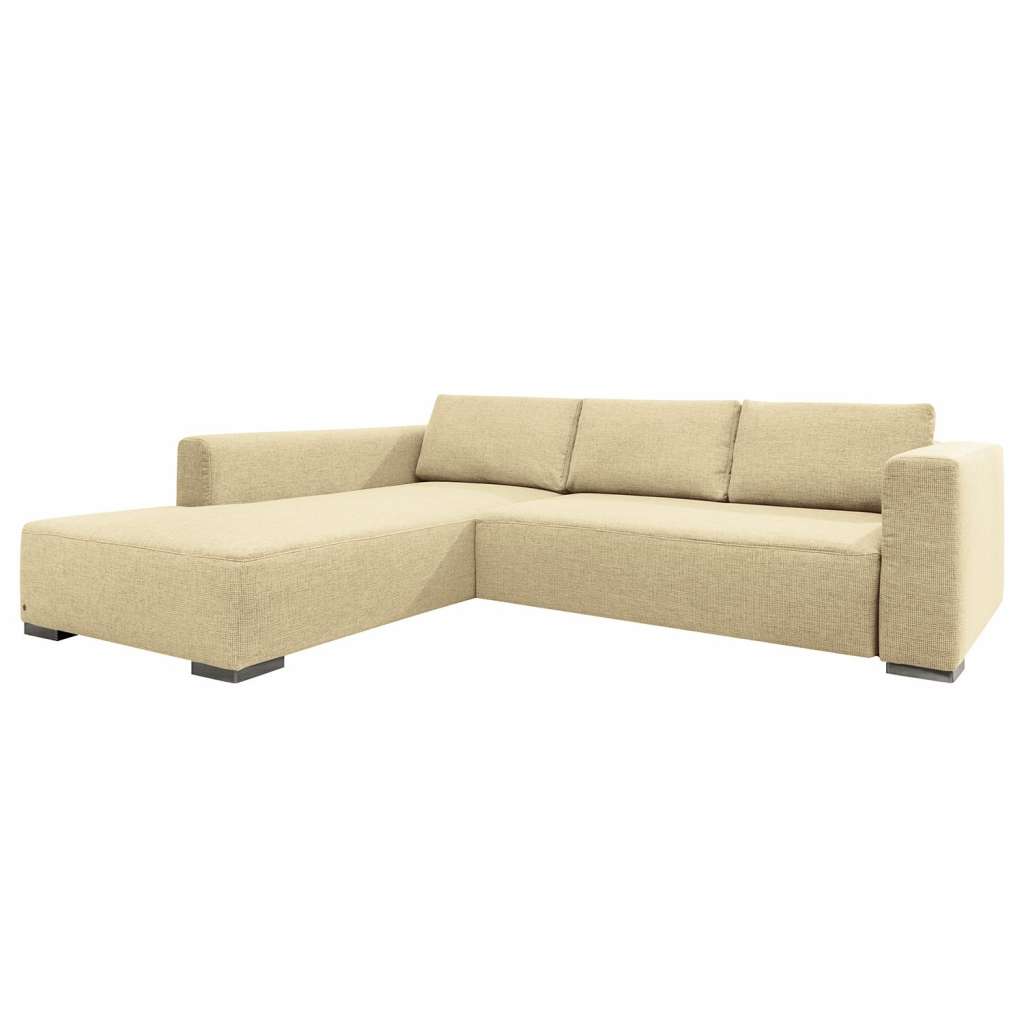 home24 Tom Tailor Ecksofa Heaven Colors Style XL Beige Strukturstoff 301x81x221 cm mit Schlaffunktion