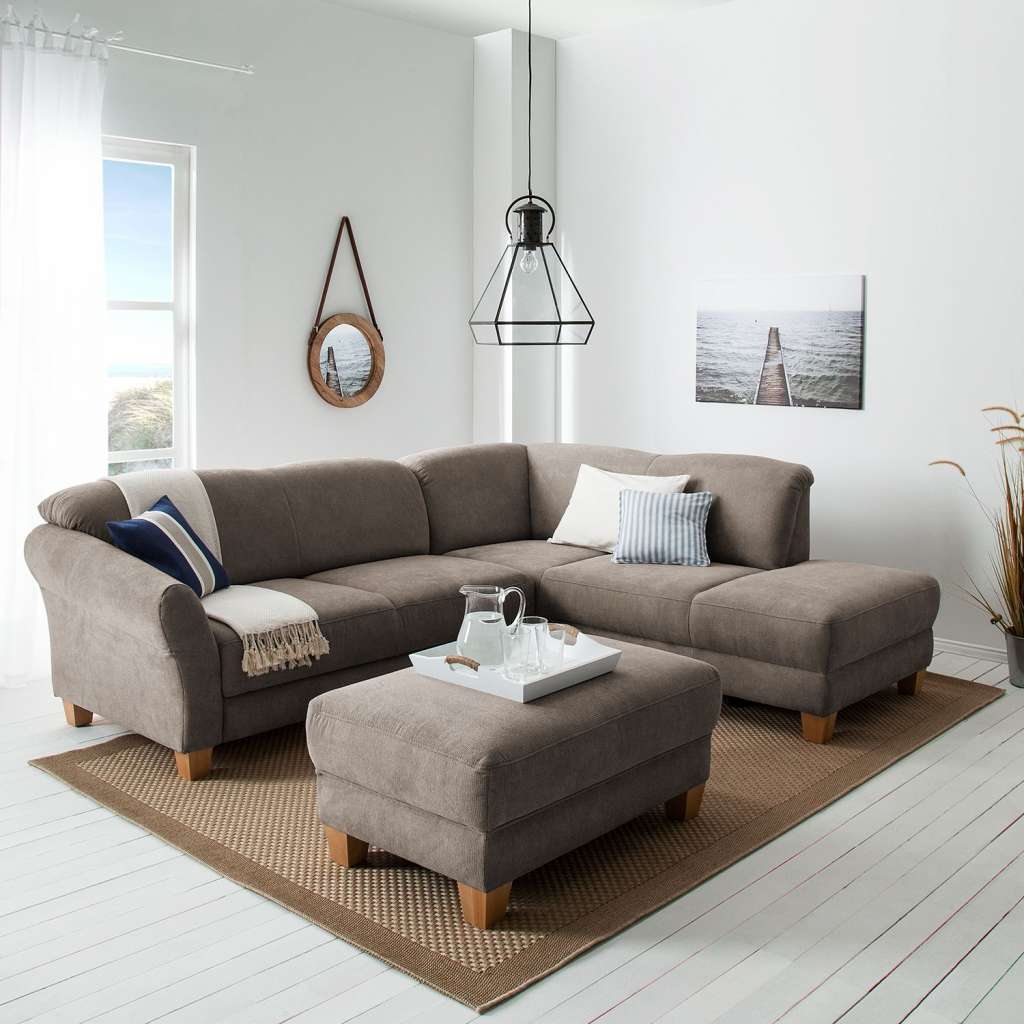 home24 Ars Natura Ecksofa Cebu 2-Sitzer Cubanit Webstoff 257x84x212 cm mit Bettkasten