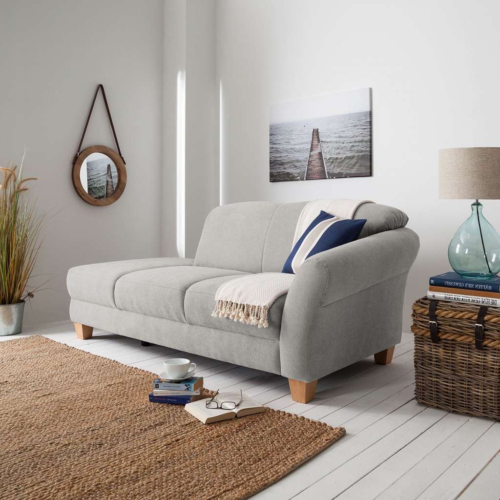 home24 Ars Natura Recamiere Cebu Silbergrau Webstoff 194x84x91 cm