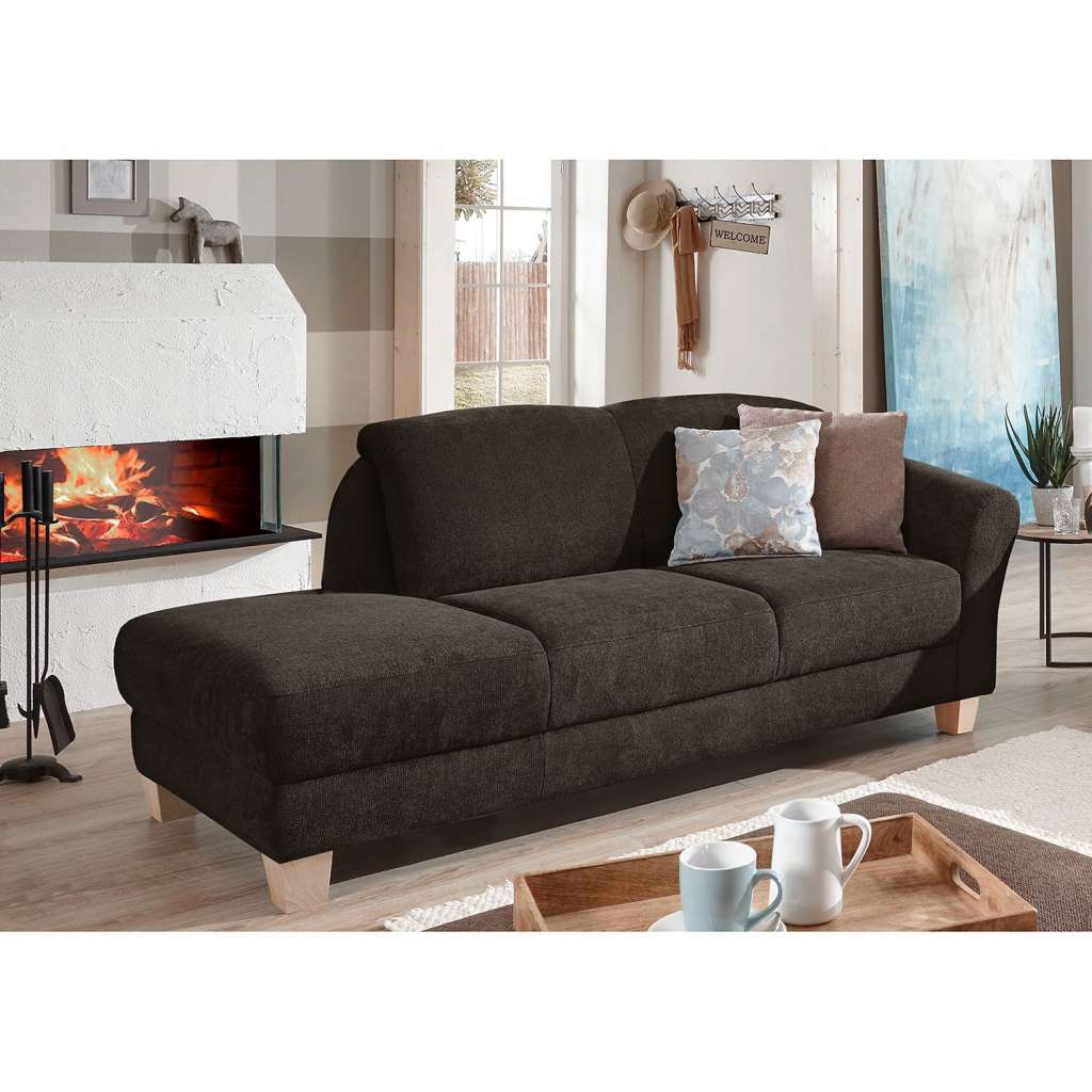 home24 Ars Natura Recamiere Cebu Espresso Webstoff 194x84x91 cm
