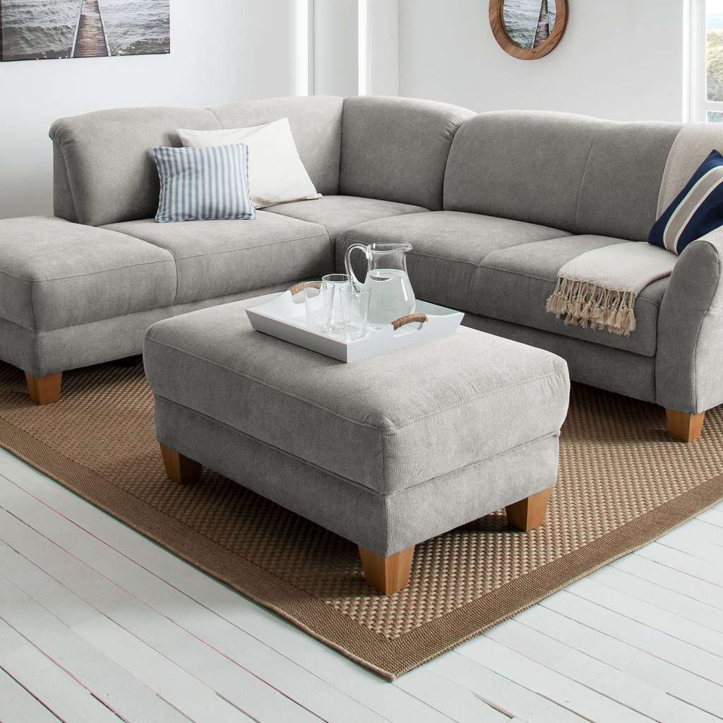 home24 Polsterhocker Cebu Webstoff