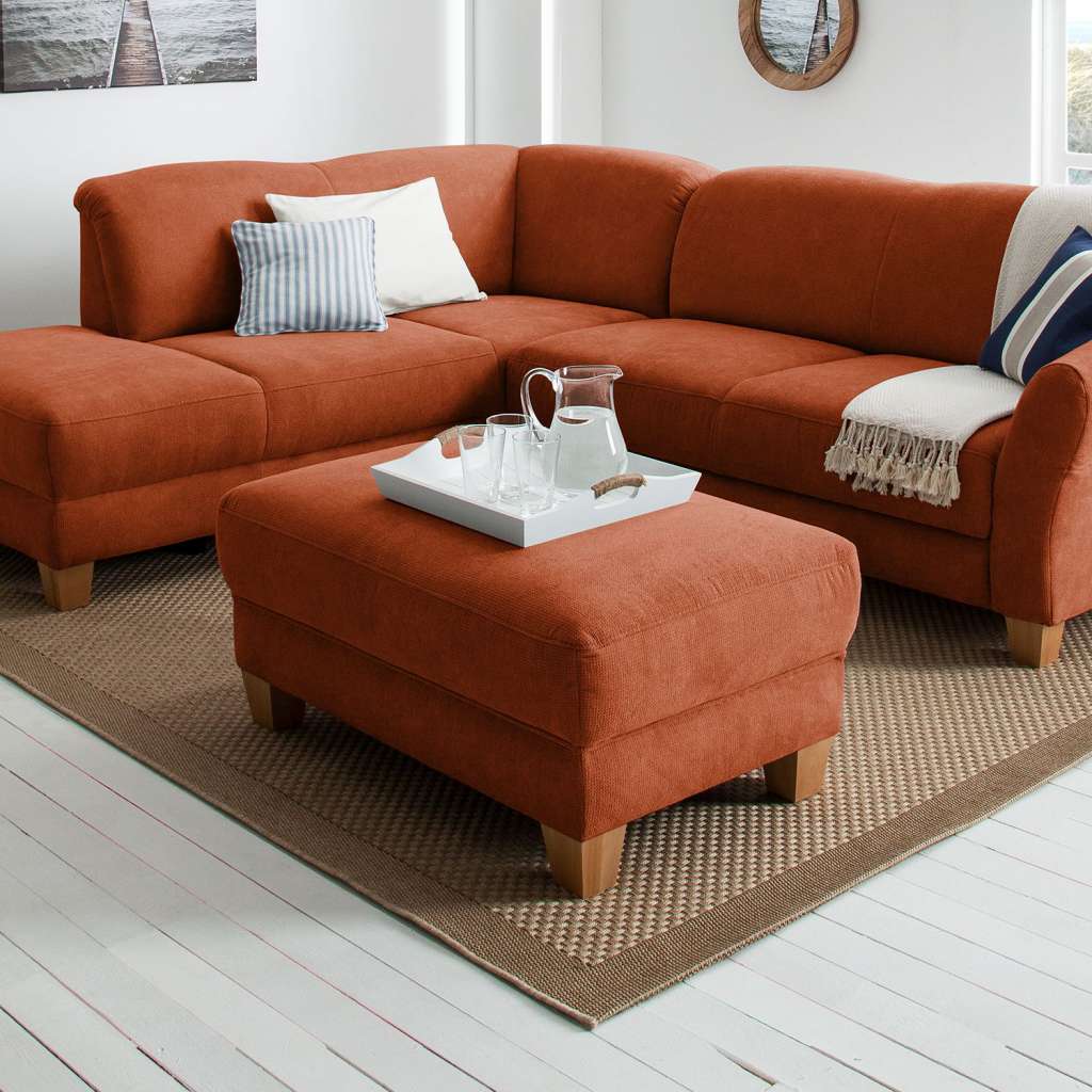 home24 Polsterhocker Cebu Webstoff