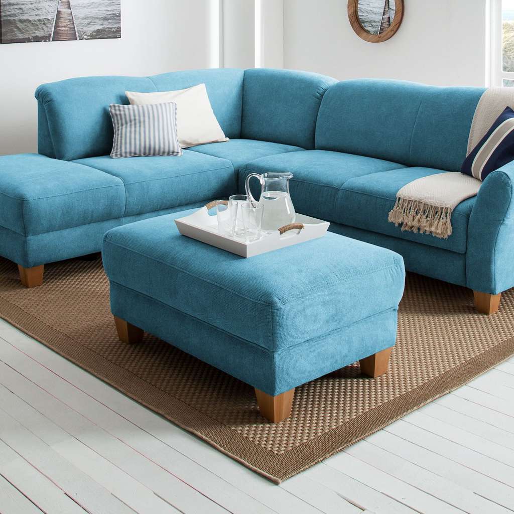 home24 Polsterhocker Cebu Webstoff