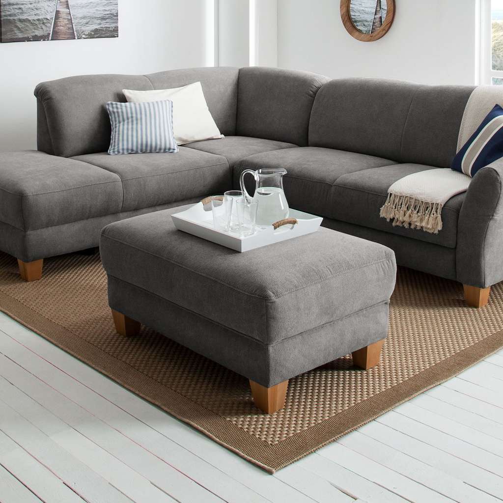home24 Polsterhocker Cebu Webstoff
