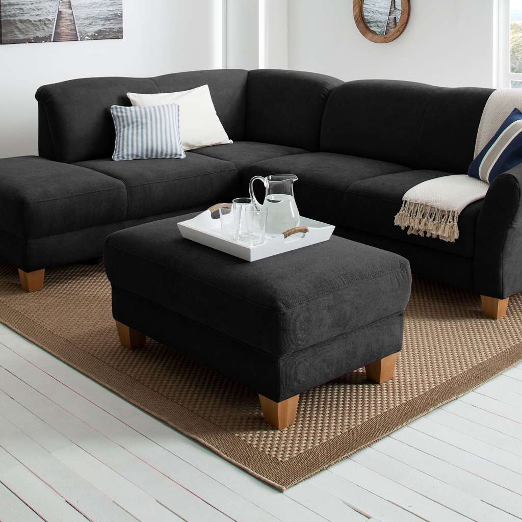 home24 Polsterhocker Cebu Webstoff
