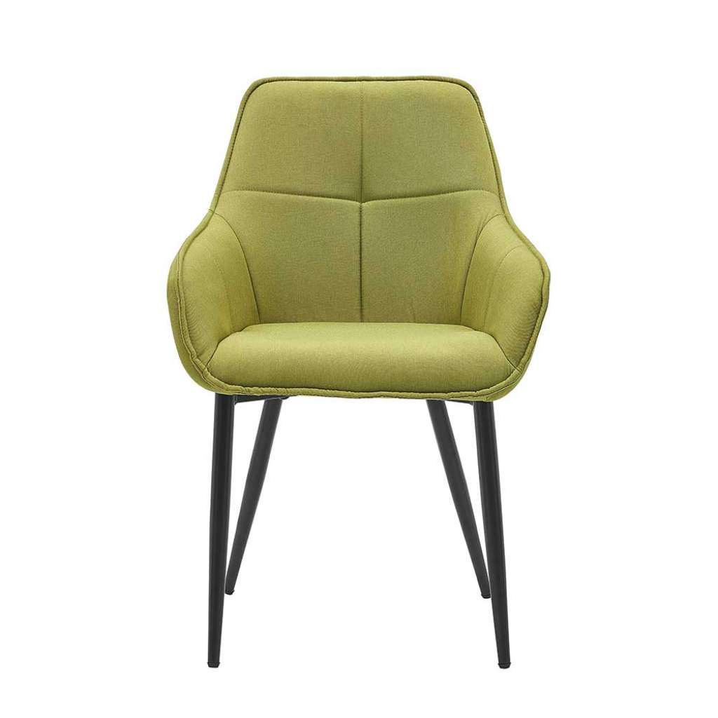 Esszimmer Armlehner in Hellgrün und Schwarz Gestell aus Metall