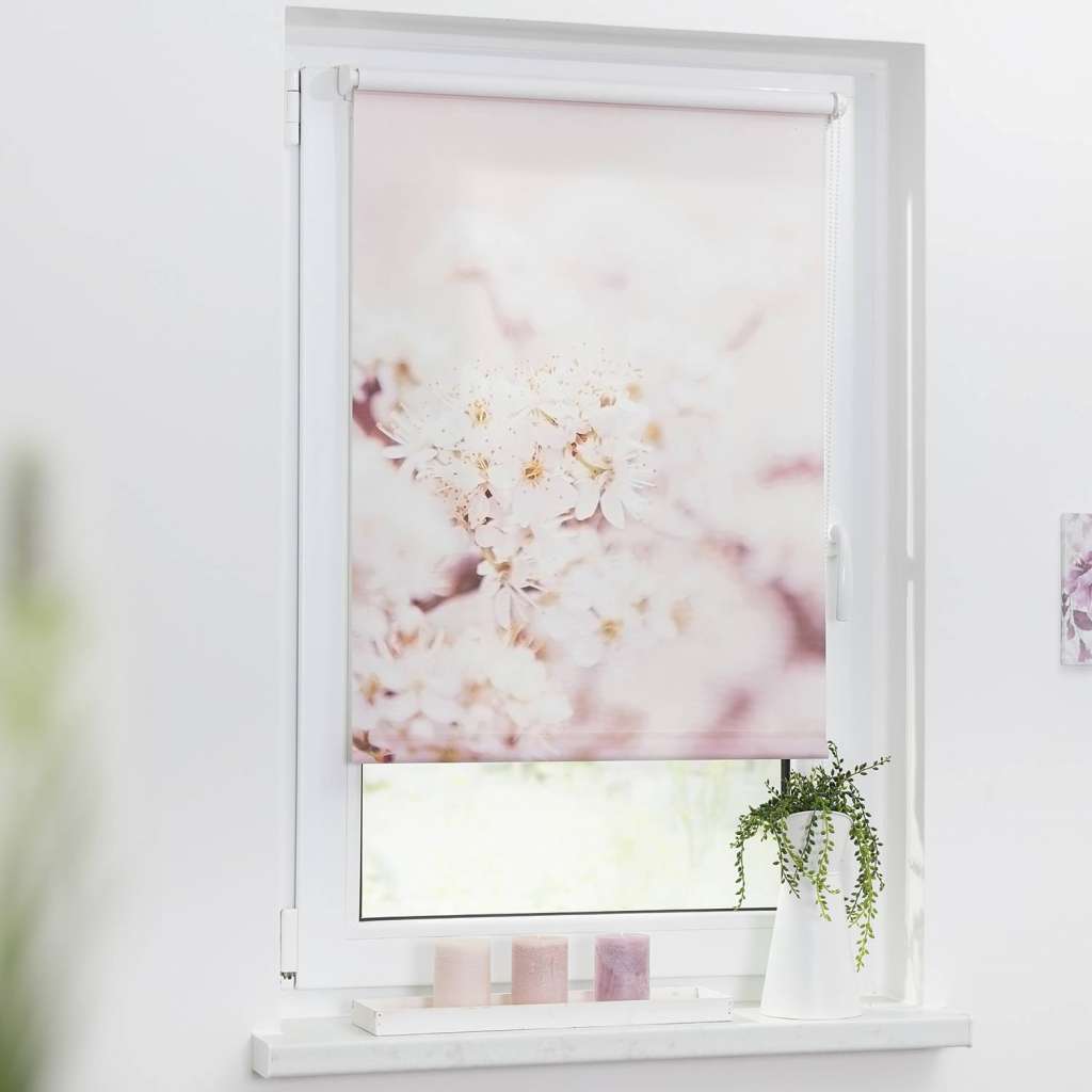 home24 Klemmfix Verdunklungsrollo Kirschblüten