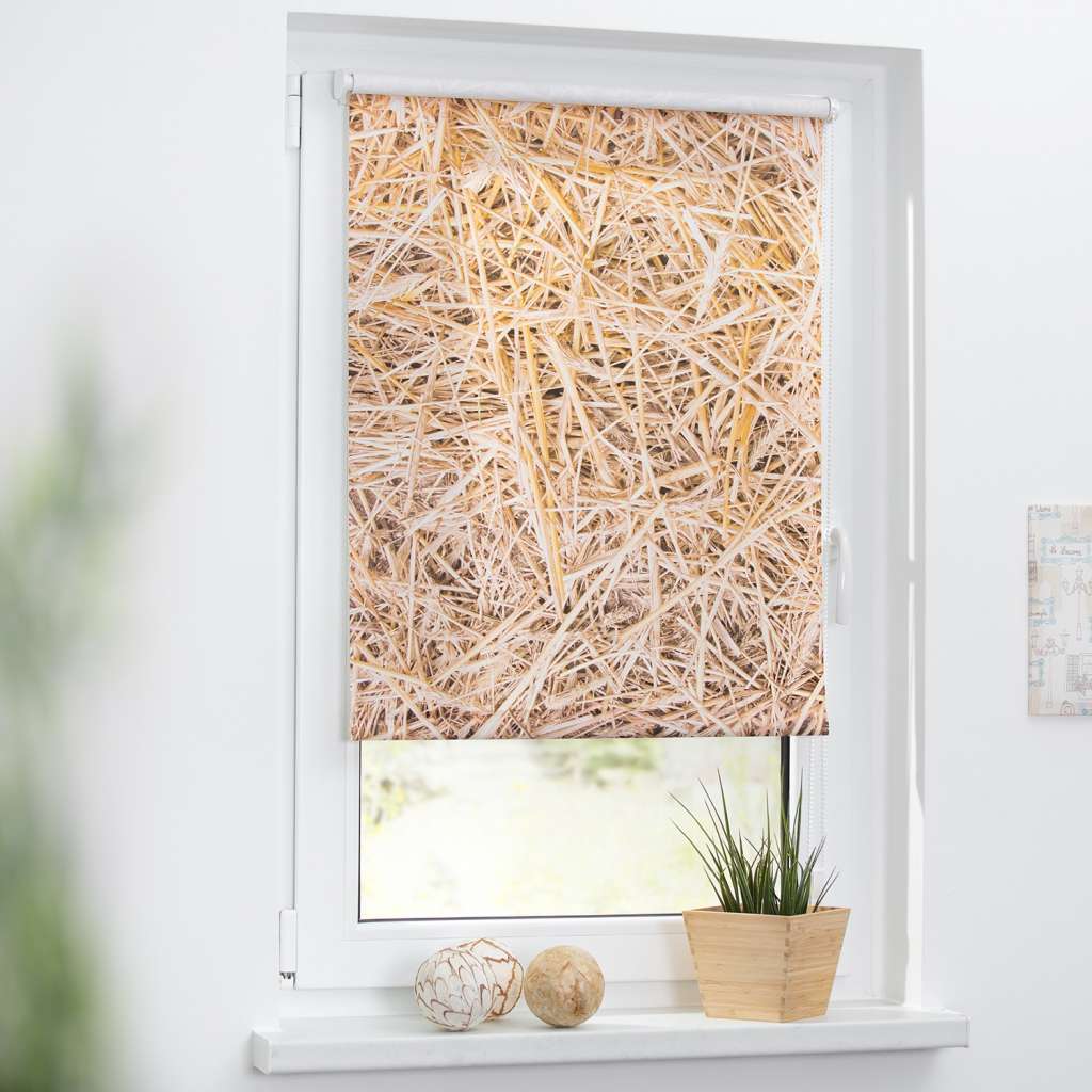 home24 Klemmfix Verdunklungsrollo Stroh
