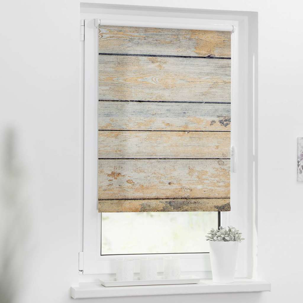 home24 Klemmfix Verdunklungsrollo Bretter I