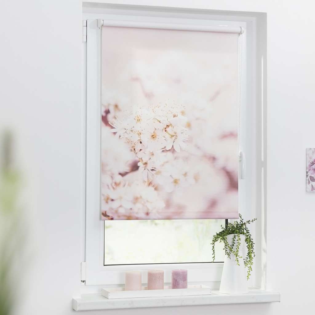 home24 Klemmfix Verdunklungsrollo Kirschblüten