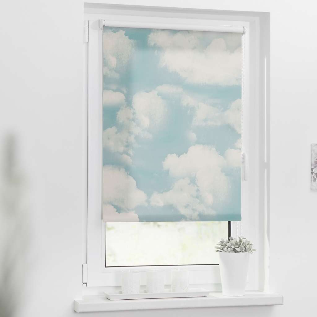home24 Klemmfix Verdunklungsrollo Wolken