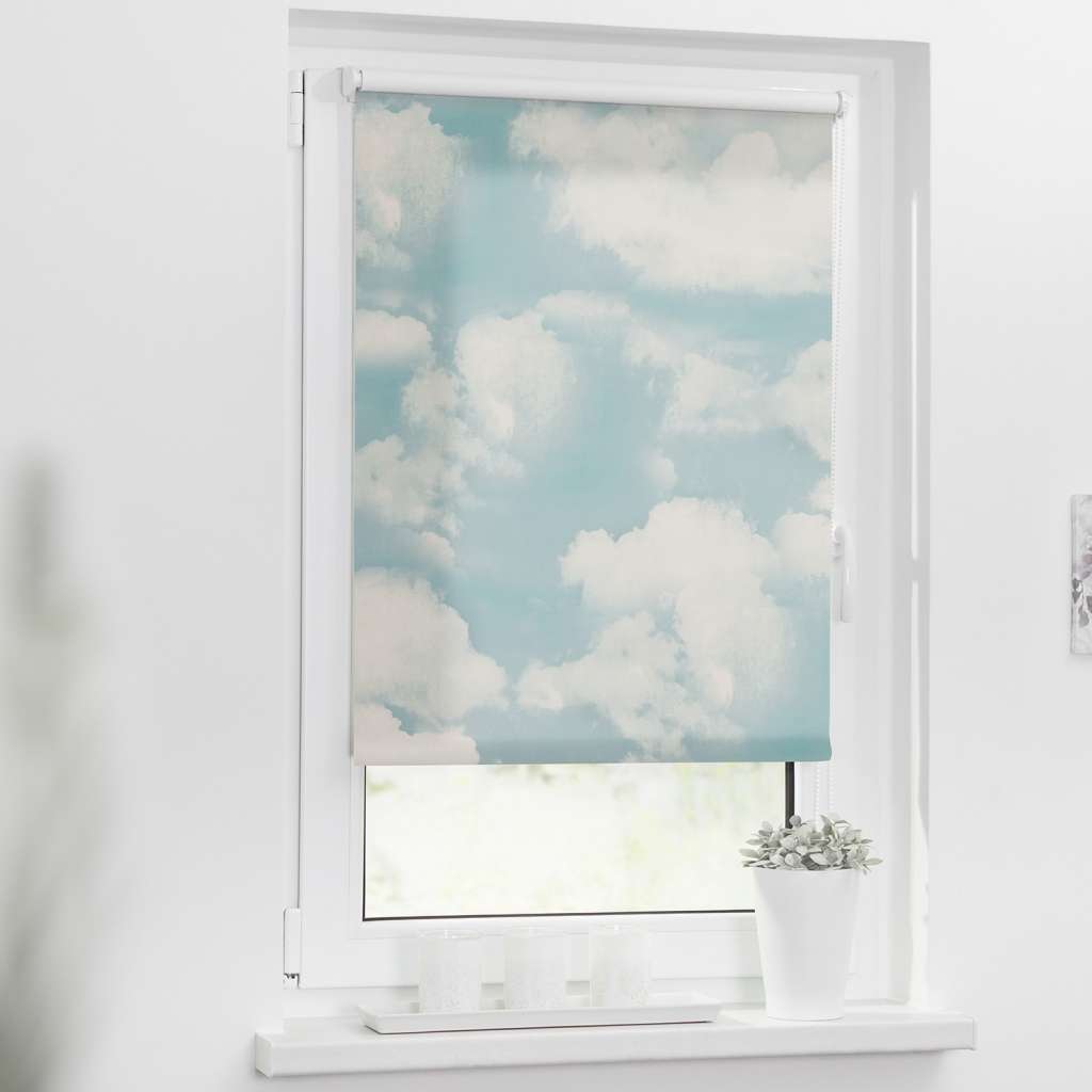 home24 Klemmfix Verdunklungsrollo Wolken