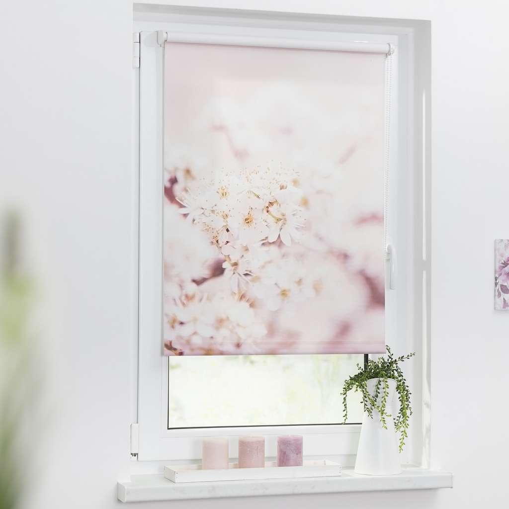home24 Klemmfix Verdunklungsrollo Kirschblüten