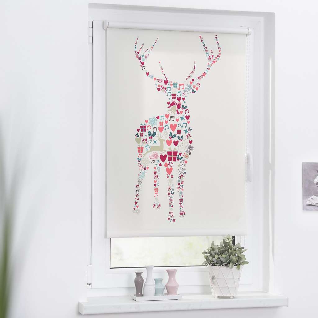 home24 Klemmfix Verdunklungsrollo Rentier