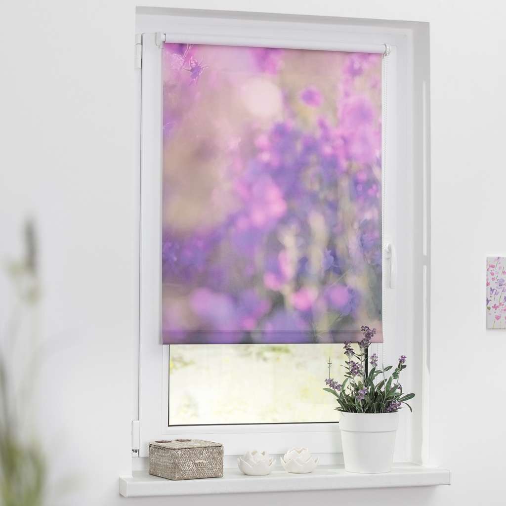 home24 Klemmfix Verdunklungsrollo Blumenwiese