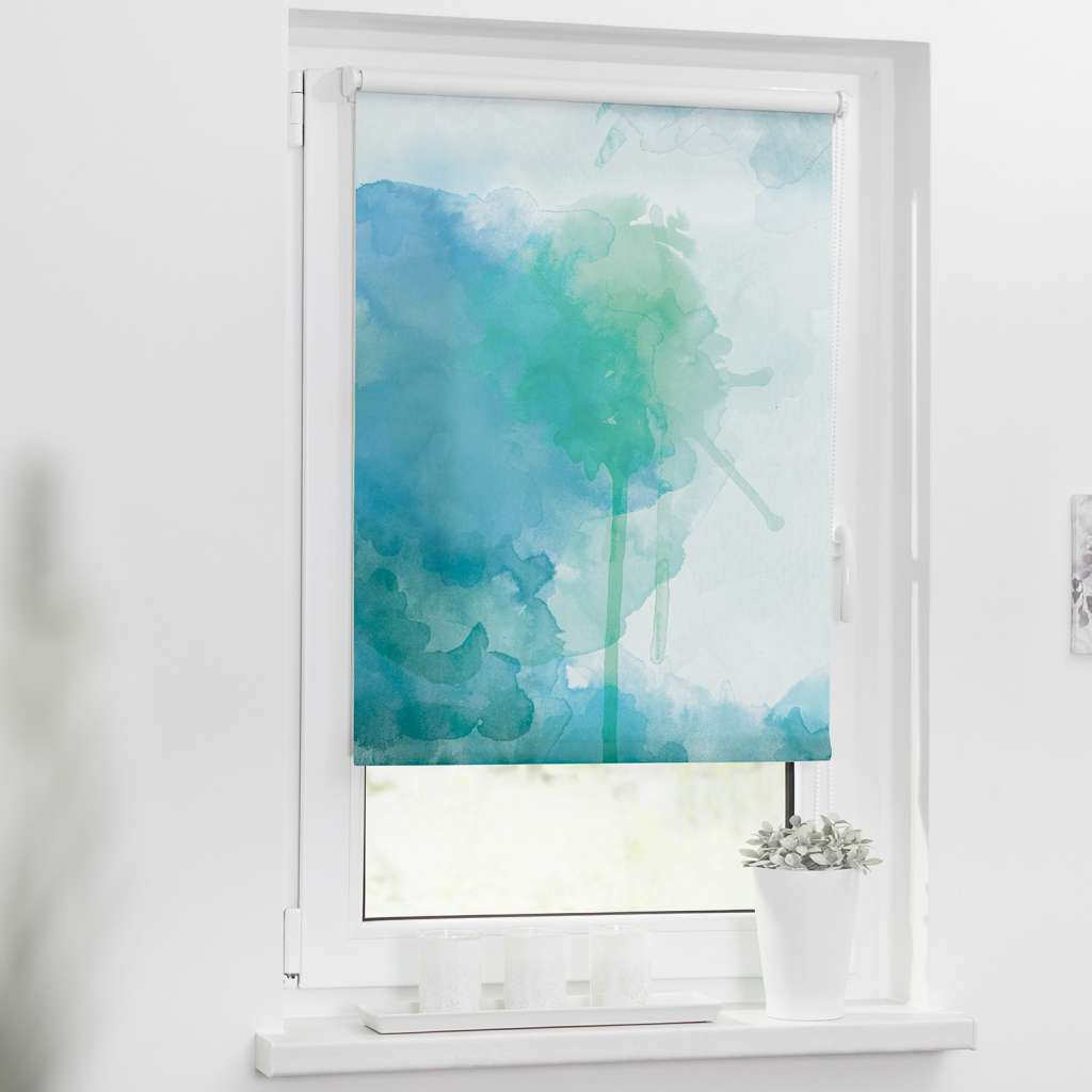 home24 Klemmfix Verdunklungsrollo Aquarell