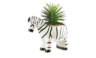Sukkulente im Topf  Zebra ¦ weiß ¦ Kunststoff, Steinzeug Dekoration > Kunstblumen - Höffner