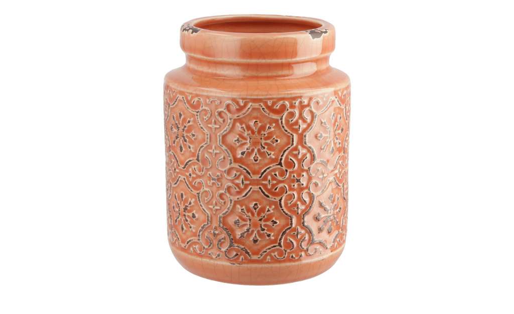 Vase ¦ orange ¦ Steinzeug Ø: 10 Dekoration > Vasen - Höffner