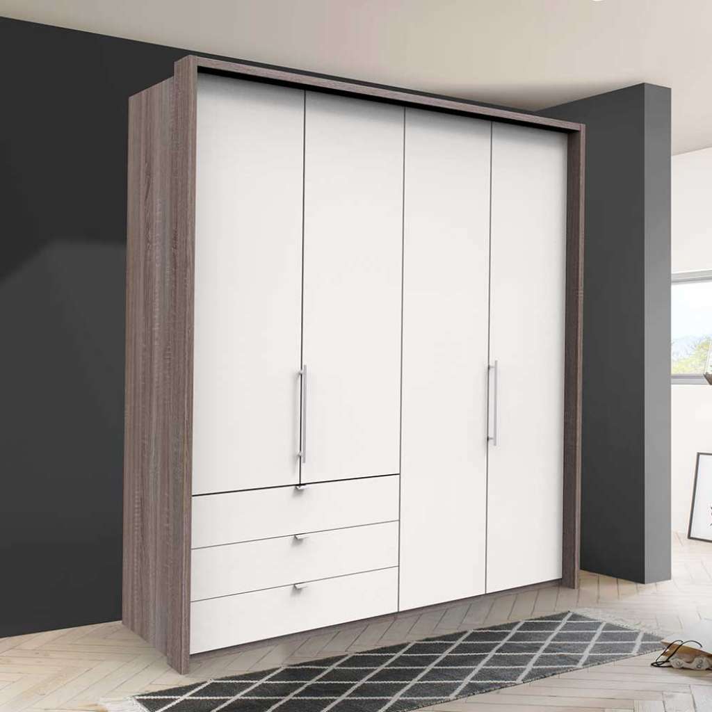 Moderner Gleittüren Schrank mit drei Schubladen foliert