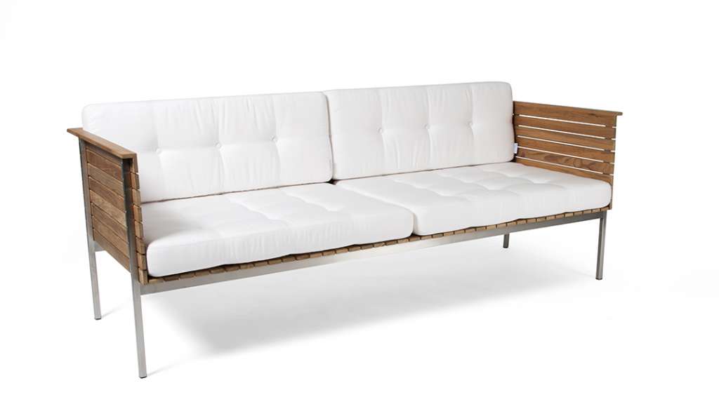 Skargaarden - Häringe Lounge Sofa - Stahlgestell gebürstet - schwarz - outdoor