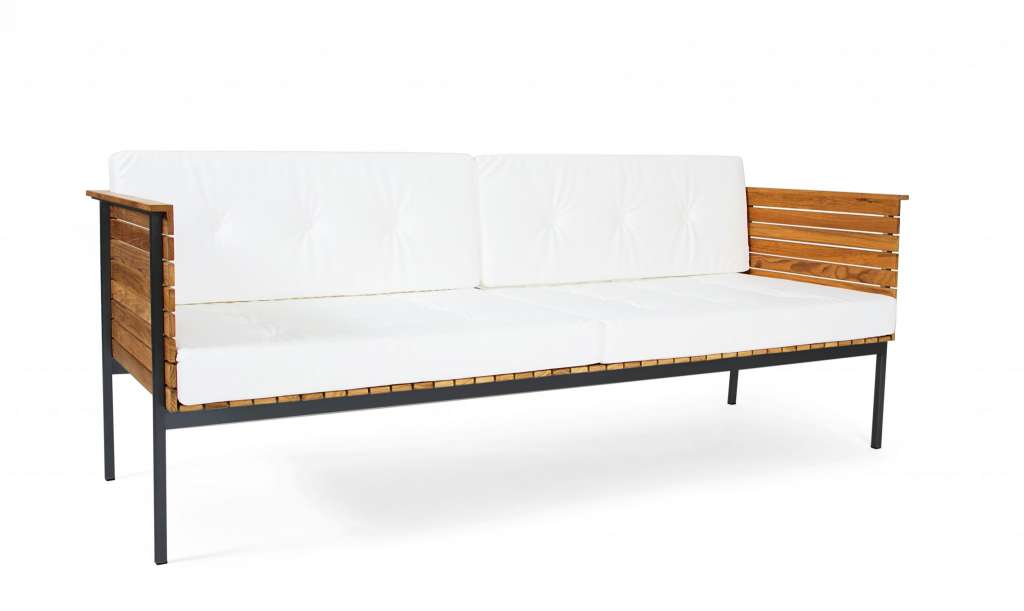 Skargaarden - Häringe Lounge Sofa - Stahlgestell schwarz - grau meliert - outdoor