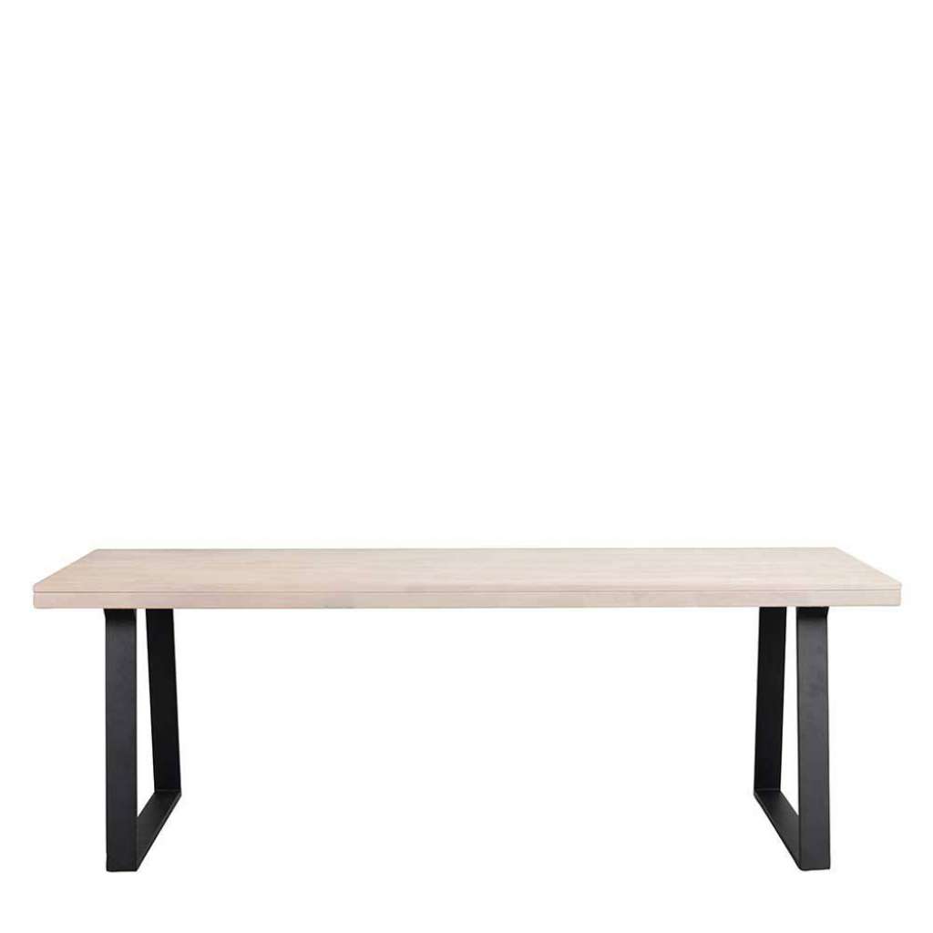 Esszimmer Tisch in Eichefarben White Wash Metallgestell