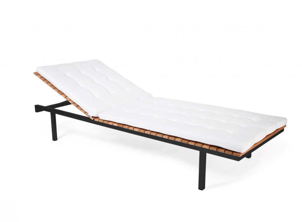 Skargaarden - Häringe Sun Lounger - Stahlgestell schwarz - grau - outdoor