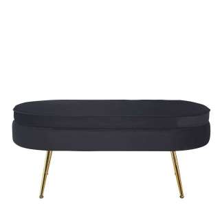 Ovaler Hocker in Schwarz Goldfarben