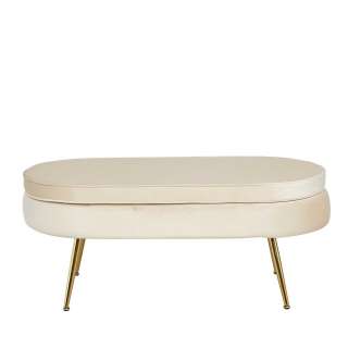 Ovaler Couchhocker in Beige Goldfarben