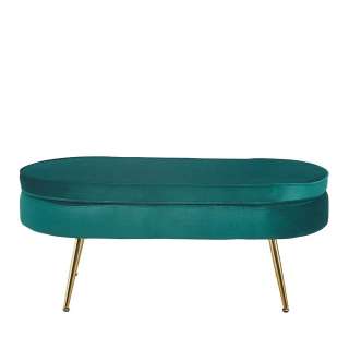 Hocker oval im Retrostil Samt Bezugsstoff