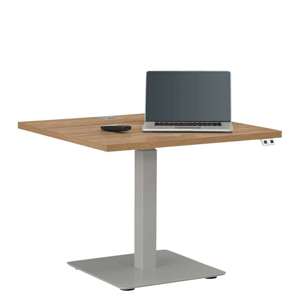 Laptopschreibtisch in Wildeichefarben und Platingrau höhenverstellbar