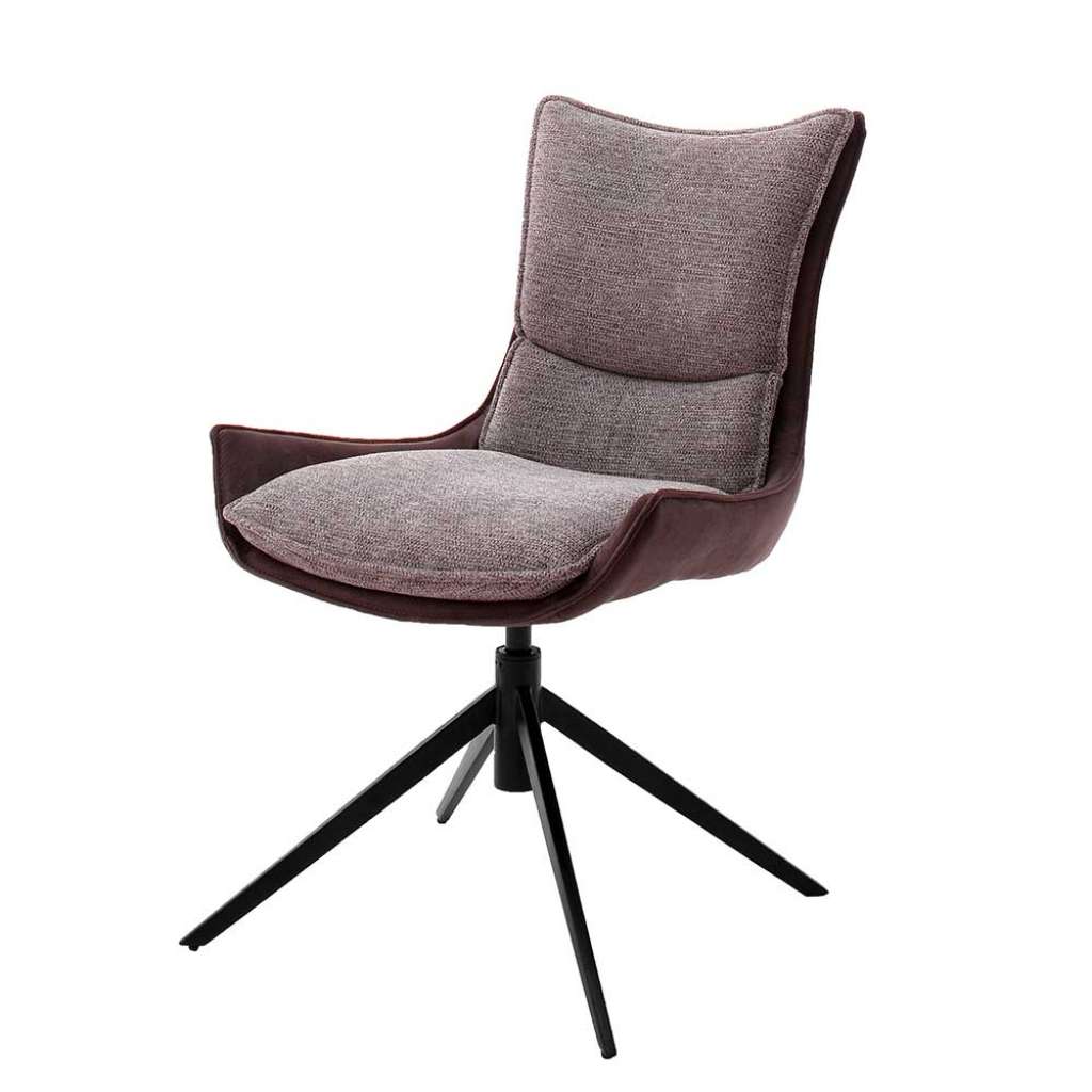 Esstisch Stühle in Rostfarben und Schwarz drehbar (2er Set)