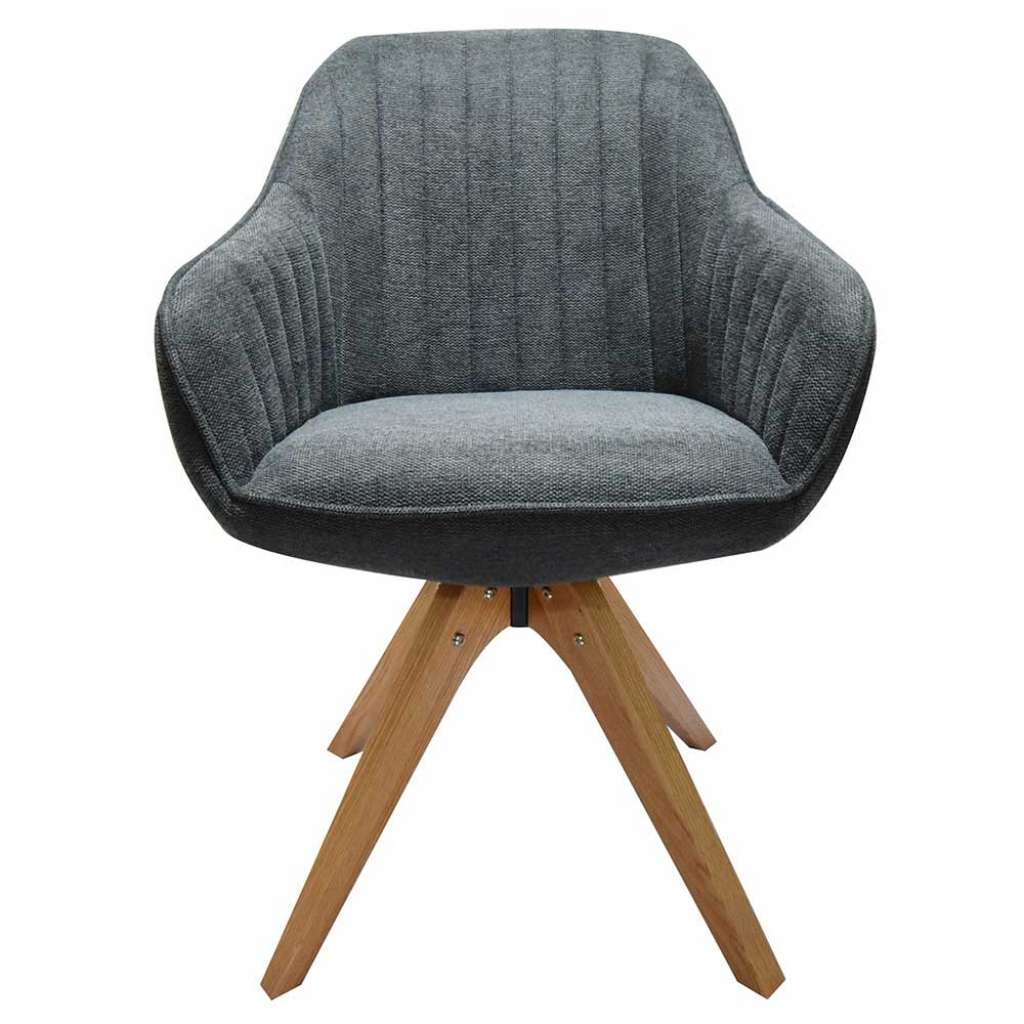 Drehbarer Polsterstuhl in Dunkelgrau Armlehnen