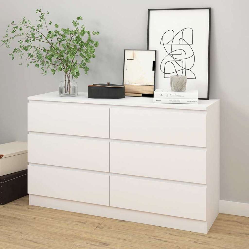 Sideboard in Weiß sechs Schubladen