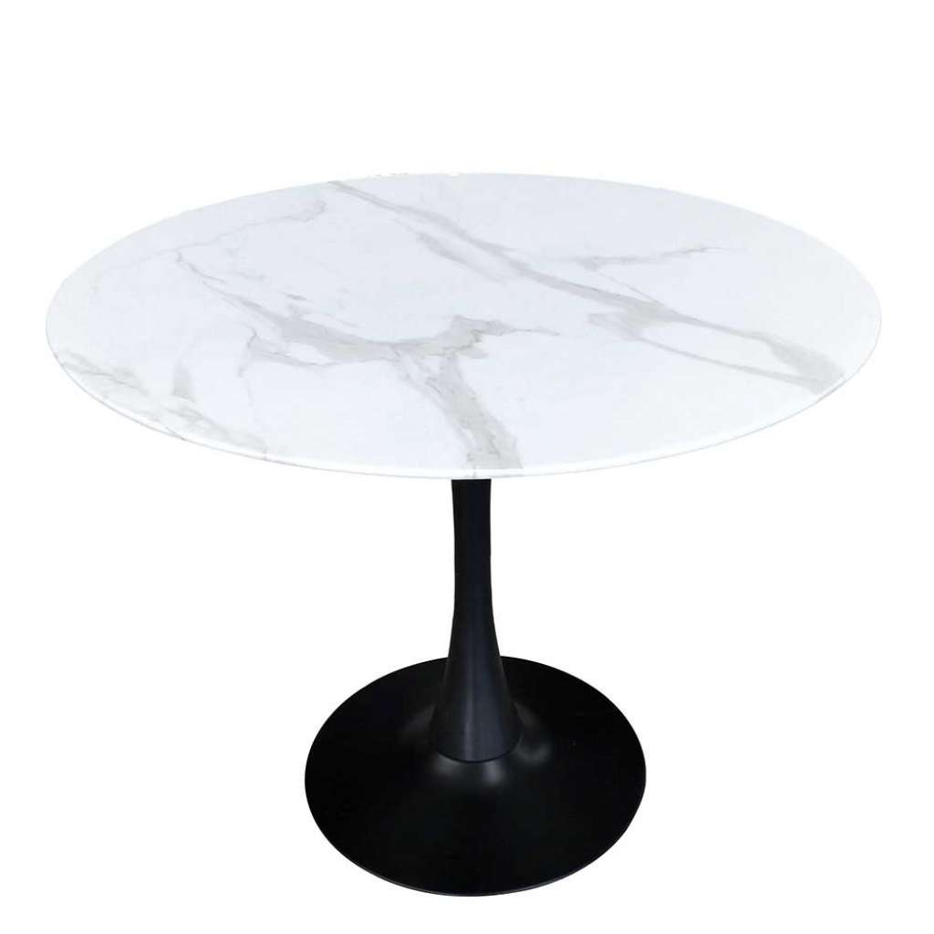 Runder Esstisch aus Glas und Metall Retrostil