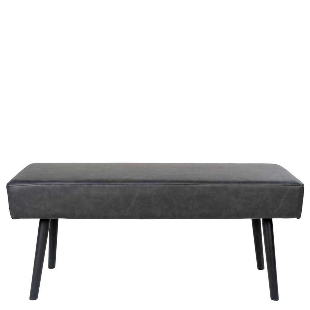 Polsterbank in Dunkelgrau und Schwarz Kunstleder