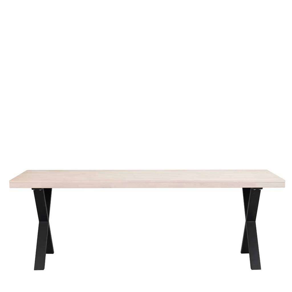 Massivtisch in Eiche White Wash Metallgestell
