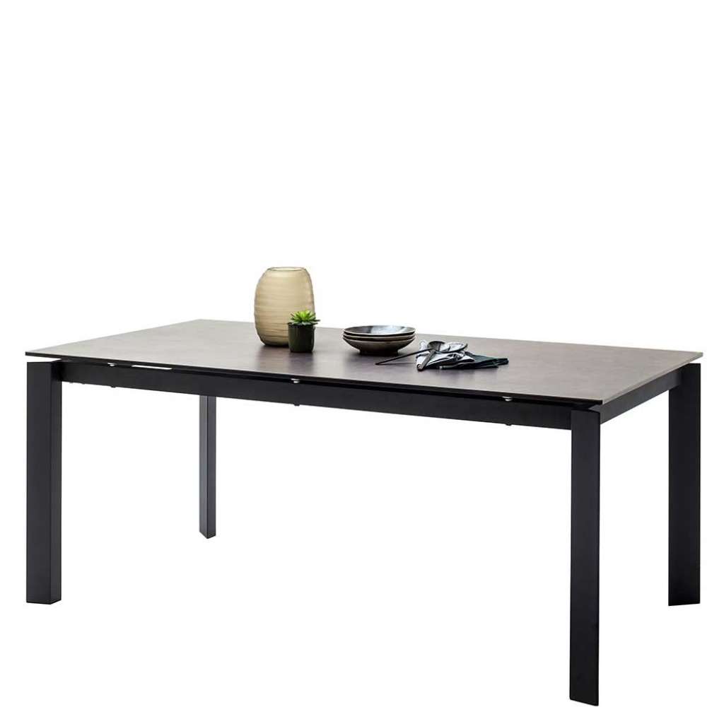 Keramik Ausziehtisch in Schwarz und Anthrazit modern