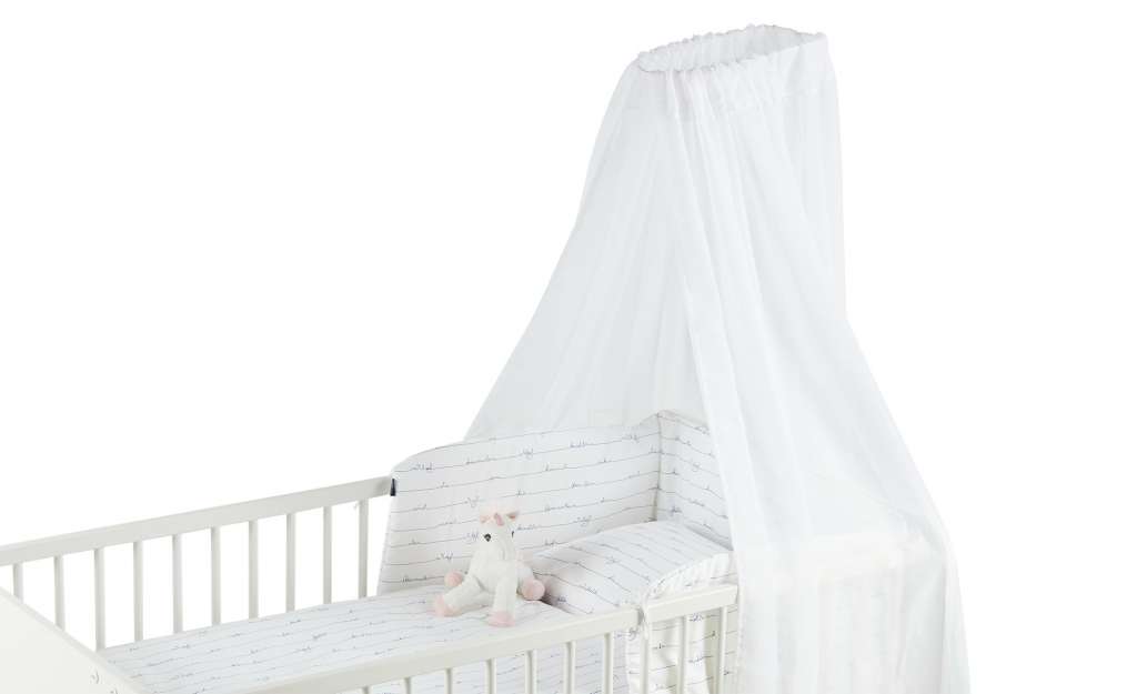 Alvi Bettset  Lullaby ¦ weiß ¦ Bettwäsche: 100% Baumwolle, Nestchen: Bezug 100% Baumwolle, Füllung 100% Polyester, Verschluss: Knöpfe, Himmel: 100% Polyester Baby > Baby Textilien > Baby Bettwaren - Höffner