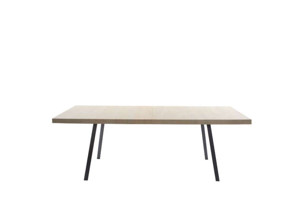 more - Tin Tisch - Eiche 07 - weißpigmentiert, geölt - Gestell anthrazit - 220 x 100 cm - indoor