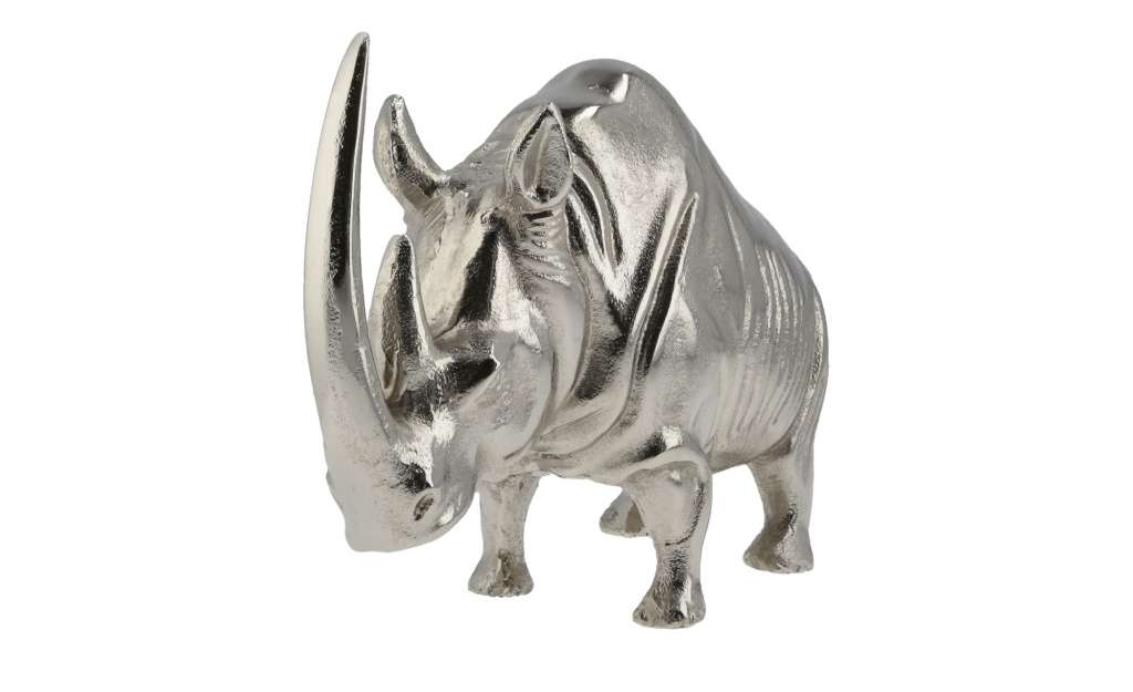 Deko Figur Nashorn ¦ silber ¦ Aluminum Dekoration > Dekoartikel - Höffner