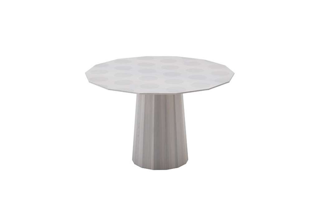 Karimoku - Colour Wood Esstisch 120 - beige / graue Punkte - Eiche / Kastanie - indoor
