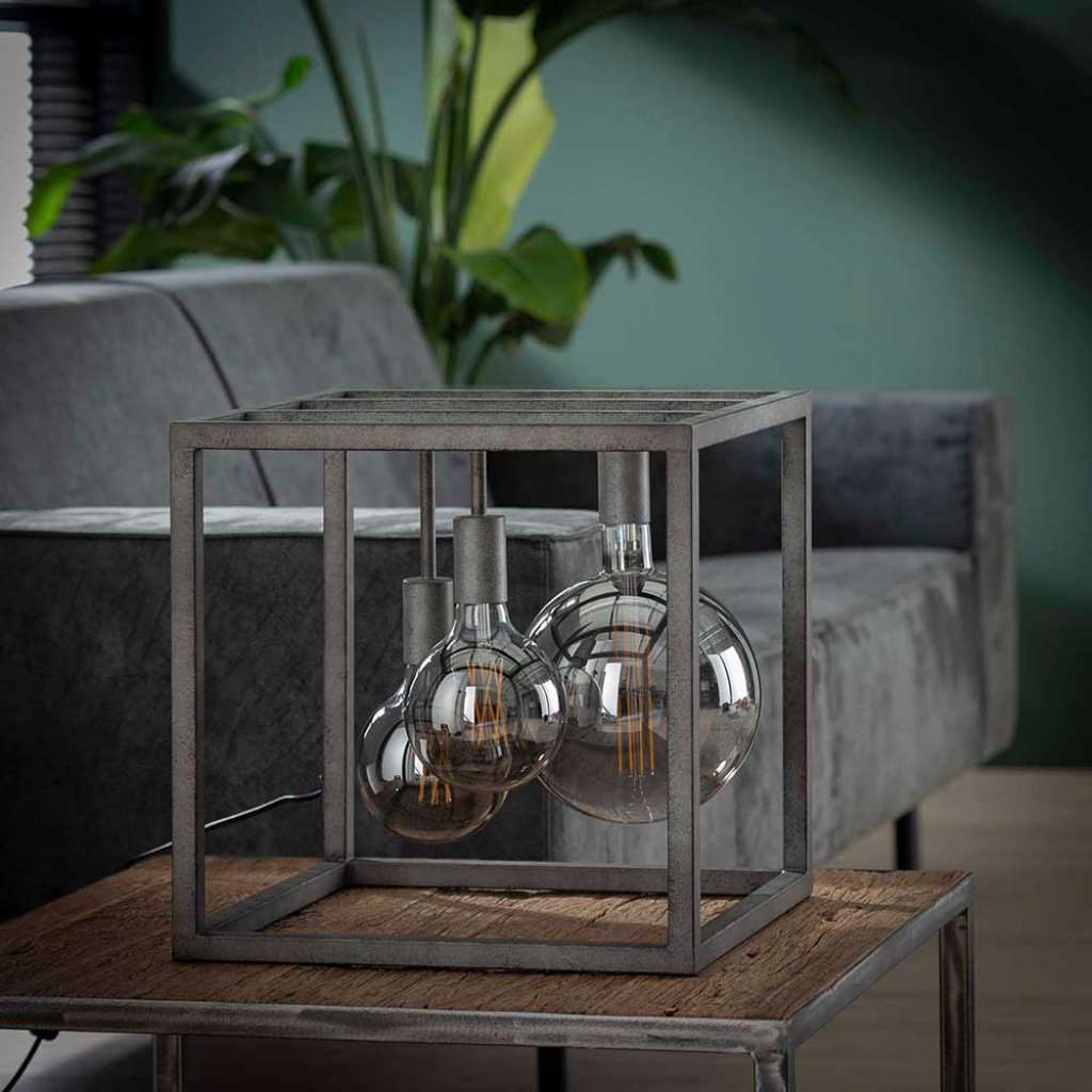 Industriestil Tischlampe in Altsilberfarben Metall