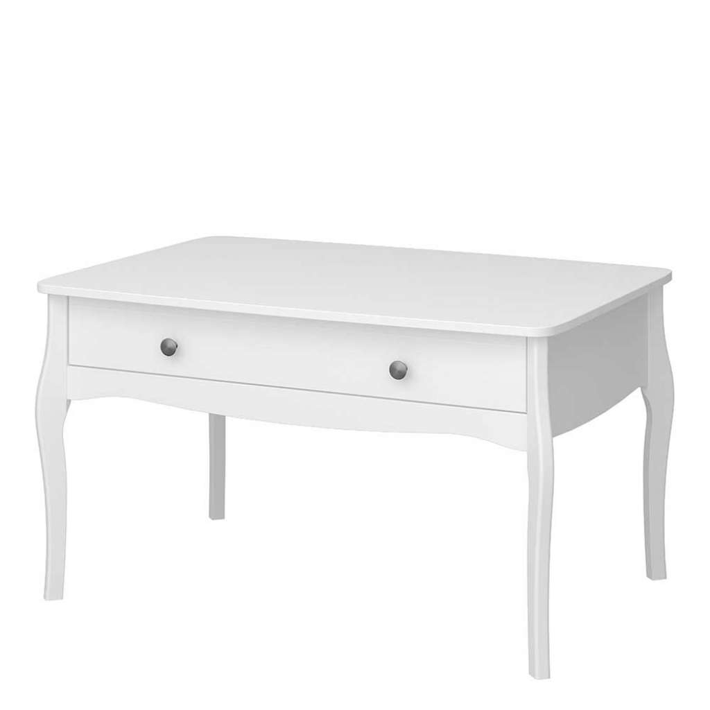 Design Wohnzimmer Tisch in Weiß Vierfußgestell