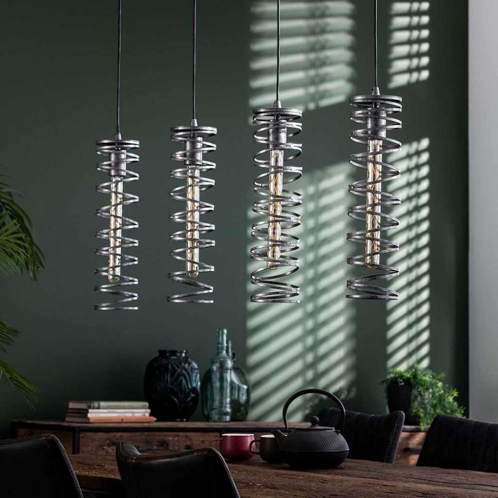 Metall Pendelleuchte im Industry und Loft Stil Altsilberfarben