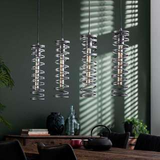 Metall Pendelleuchte im Industry und Loft Stil Altsilberfarben