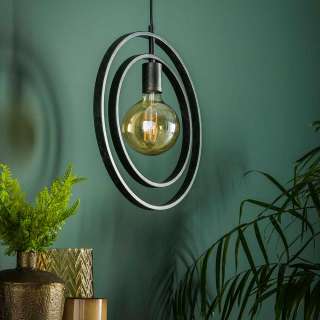 Metall Pendelleuchte in Dunkelgrau Industry und Loft Stil