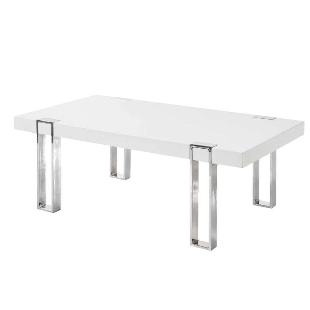 Designcouchtisch in Weiß und Chrom modernem Design