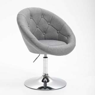 Schreibtischsessel Grau mit höhenverstellbarem Sitz Retrostil
